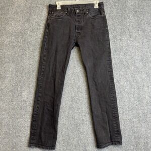 Levi's 501 Original Fit Jeans Mens 30x30 Black Straight Leg Denim Pants